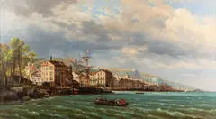 Alleged View of The Port Of Genoa Oil by Charles Kuwasseg, 1875, oil, sold Oct 2023
