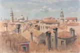 A view of Venice Oil by Charles Brooke Farrar, oil, offered Oct 2023