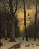 A woodland walk in winter Oil by Eduard Hein, oil, sold Oct 2023