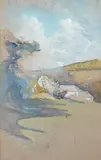 The Hay Wain by Elizabeth Stanhope Forbes, Watercolour,50 x, offered Oct 2023