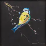 Kingfishers by Doris E Luxton, watercolor, sold Oct 2023