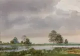 River scene Watercolour 35 by Ashton Cannell, watercolor, sold Oct 2023