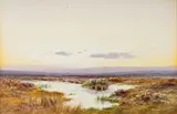 Moorland landscape by Charles Edward Brittan, watercolor, offered Oct 2023