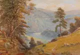 A River Gorge by Thomas Campbell Bennett, 1919, watercolor, offered Oct 2023
