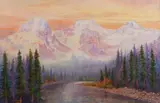 Mountain Landscape Watercolour by Ernest J. Hutchins, 1920, watercolor, offered Oct 2023