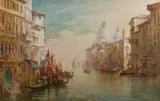 The Grand Canal with Santa Maria Della Salute Watercolour 60 by John Shapland, watercolor, sold Oct 2023