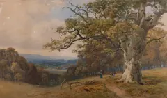 Views of Cowdray Park A pair of watercolours Each 41 by Thomas Pyne, 1877, watercolor, offered Oct 2023