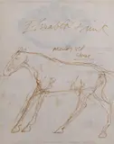 Mouldy old Horse Felt tip pen 25 by Elisabeth Frink, drawing, sold Oct 2023