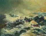 Tren by Guy Mason, oil, sold Aug 2023