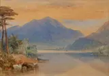 View of a lake by Thomas Charles Leeson Rowbotham, watercolor, offered Jul 2023