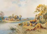 The Haywain by Henry John Kinnaird, watercolour, sold Jul 2023