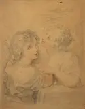 Study of two angels by Francesco Bartolozzi, drawing, offered Jul 2023