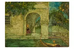Untitled by Rodolfo Paoletti, oil on wood, offered May 2024