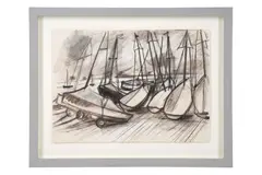 Preview: Barley Mow Centre by Eileen Bell, Charcoal on paperframed29cm high x, offered Apr 2024