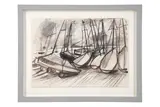 Preview: Barley Mow Centre by Eileen Bell, Charcoal on paperframed29cm high x, offered Apr 2024