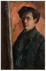 Untitled by Adrian Ryan, oil on panel, offered Mar 2024