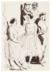 Untitled by Laura Knight, ink, offered Mar 2024