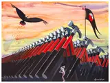 C.B.E., R.D.I. (BRITISH, b.1936) by Gerald Scarfe, oil on canvas, offered Mar 2024