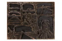 Untitled by Basil Beattie, oil and pencil on canvas, offered Mar 2024