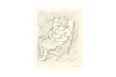 Untitled by Leon Kosoff, pencil, offered Feb 2024