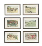 The fallowfield hunt, set of six by Cecil Aldin, lithograph, sold May 2023