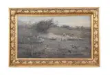 Feeding the sheep by E. Edward Nicol, watercolour and bodycolourPaper, sold Apr 2023