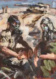 Respirators by John Keane, Oil on canvas, offered Apr 2023
