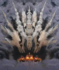 Perfect explosion (i) by John Keane, 2009, Oil on canvas, unframed, offered Apr 2023