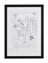 Study for mickey mouse at the front by John Keane, 1991, Pencil, offered Apr 2023