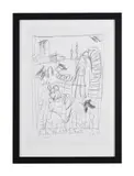Study for mickey mouse at the front by John Keane, 1991, Pencil, offered Apr 2023