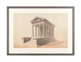 Study of the roman temple 'maison carree', vienne by Eugene Salle, Pen and wash, sold Mar 2023