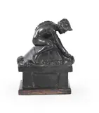 A bronze group of a merchild on a floating barrel, dated 1912 by Ruby Levick, 1912, Patinated bronze, signed to cast and dated, sold Mar 2023