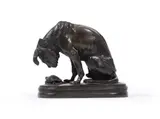 Bronze figure of 'the hound and tortoise' by Henri Alfred Jacquemart, BRONZE, sold Mar 2023