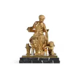 A gilt bronze group of seated woman and cupid, 19th century, french by Jean-Jules Salmson, BRONZE, sold Mar 2023