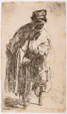 Beggar with a wooden leg by Rembrandt Harmensz van Rijn, Etching, circa, sold Mar 2023