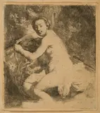 Diana at the Bath by Rembrandt Harmensz van Rijn, Etching, circa, offered Mar 2023