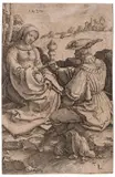 A Nobleman and a Lady Seated in a Landscape by Lucas van Leyden, print (other), offered Mar 2023