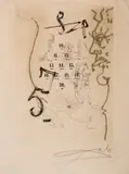 From Les Amours Jaunes by Salvador Dalí, Etching with gold ink, sold Mar 2023