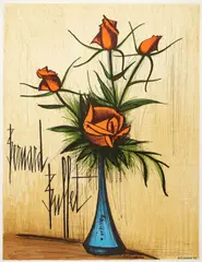 Fleurs by Bernard Buffet, Lithograph printed in colours, offered Mar 2023