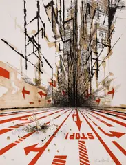 Oops! by Ronald Searle, pencil, sold Mar 2023
