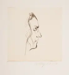 Robert Duncan by Ronald B. Kitaj, Etching with tone, offered Mar 2023