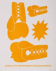 Stimulants Depressants Decongestants by Geoff McFetridge, lithograph, offered Mar 2023