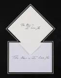 The News Is I Love You by Tracey Emin, Offset lithograph on paper napkin, sold Mar 2023