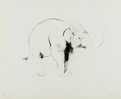 Elephant II by Dave White, lithograph, sold Mar 2023