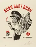 Burn Baby Burn by Shepard Fairey, pencil, sold Mar 2023