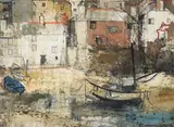 Harbour cottages, st. ives by George Hammond Steel, oil, sold Mar 2023