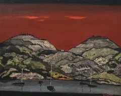 A welsh bay by Fred Uhlman, Oil on canvas board, sold Mar 2023