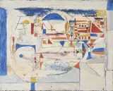 Abstract landscape by Charles Denise Pulsford, Oil on canvas, offered Mar 2023