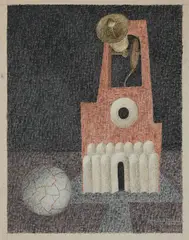 Monastic tocsin by John Armstrong, oil, sold Mar 2023