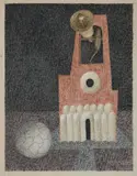 Monastic tocsin by John Armstrong, oil, sold Mar 2023